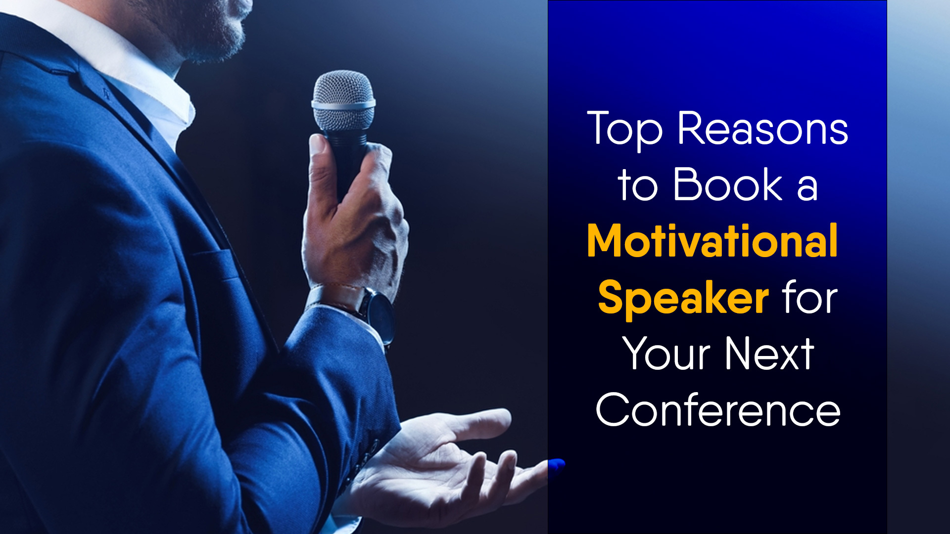 Motivational speaker at a conference